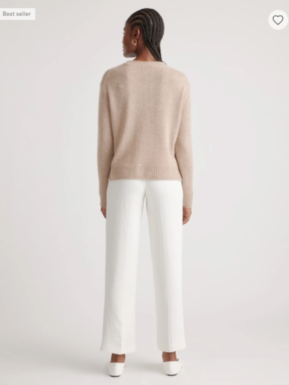 Quince Mongolian Cashmere Boxy Crewneck Sweater Size Small Oatmeal - Picture 4 of 8